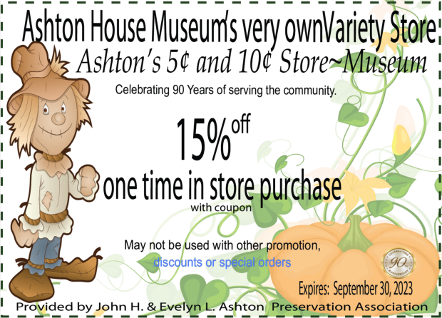 Ashton 5 and 10 Store Internet Coupon